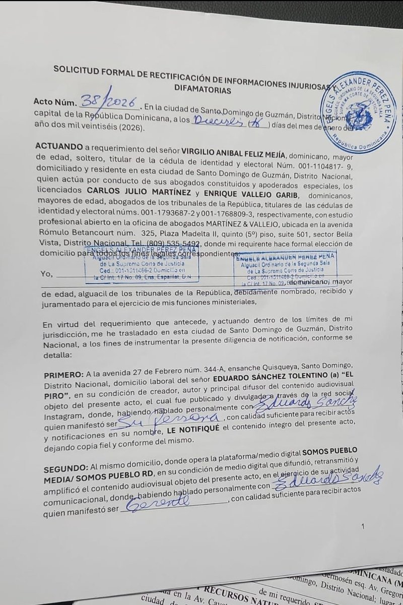virgilio_feliz's tweet image. La libertad de expresión no ampara la mentira ni el montaje.

A través de nuestros abogados Carlos Julio Martínez y Enrique Vallejo Garib he intimado legalmente a Eduardo Sánchez Tolentino (“El Piro”) y a Somos Pueblo Media / Somos Pueblo RD por la difusión de información falsa y…