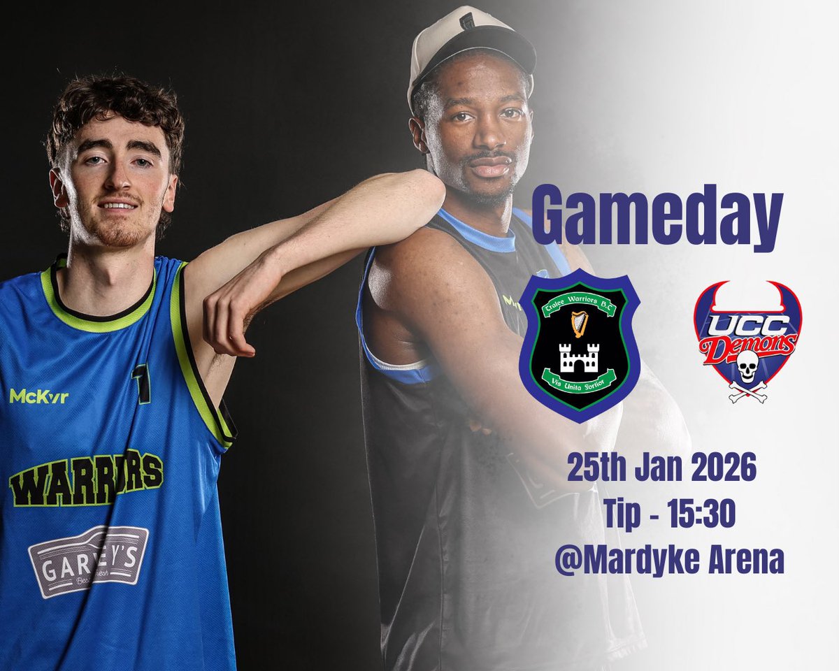 warriors_bc's tweet photo. 🏀 Back to League Action! Garvey’s Tralee Warriors return to league action this Sunday as they travel to Cork to take on UCC Demons at the Mardyke Arena. ⏰ Tip-off: 3:30pm https://t.co/0s8VhDYbgW