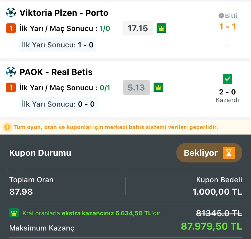 cekoanaliz's tweet image. 90 ORANLI AVRUPA KUPONUMUZ KAZANDI ✅😎

OYNAYAN HERKESİ TEBRİK EDERİM AÇIK AÇIK KAZANDIRMAYA DEVAM 🏆

ÜCRETSİZ VIP TELEGRAM LİNKİNİ YORUMA BIRAKTIM 🪬