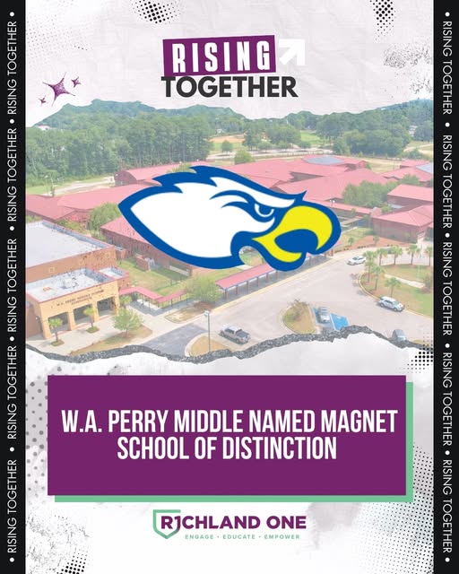 RichlandOne's tweet image. Congratulations to @WAPerryMS on being named a 2026 Magnet School of Distinction by @MagnetSchlsMSA. 🎉

The school was recognized for its accomplishments as the home of Richland One’s middle school BLAST magnet program. 🌟

Read more: richlandone.org/details/~board…

#RisingTogether