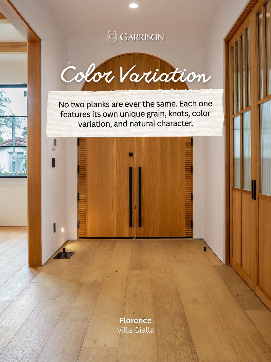 garrisonfloors's tweet photo. Every plank tells a story. 😍

Natural grain variation, knots, and texture aren’t imperfections, they’re the signature of real hardwood. These details bring depth, warmth, and character to a space.

#GarrisonCollection https://t.co/udA12W7gBP