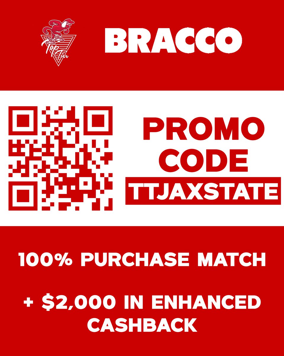 TopTierCocks's tweet image. Bracco's Welcome Package Just Got Better!📈

-100% Purchase Bonus up to 100
-Up to 2,000 in enhanced cashback in your first 30 days

3% cashback on sports bets
6% on 3-leg parlays
10% on 4+ leg parlays
Up to 20% at the Casino

Signup today using the QR code or the link in my bio!