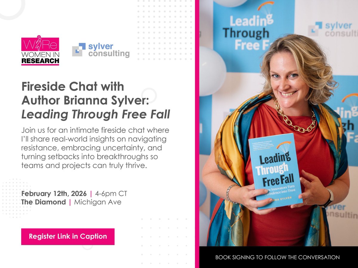 Brianna Sylver joins <a href="/WomenInResearch/">WIRe</a> for a live Fireside Chat on Feb 12 to discuss tips. Spots are limited!

Register here:
buff.ly/6X5sc8W

#Leadership #Innovation