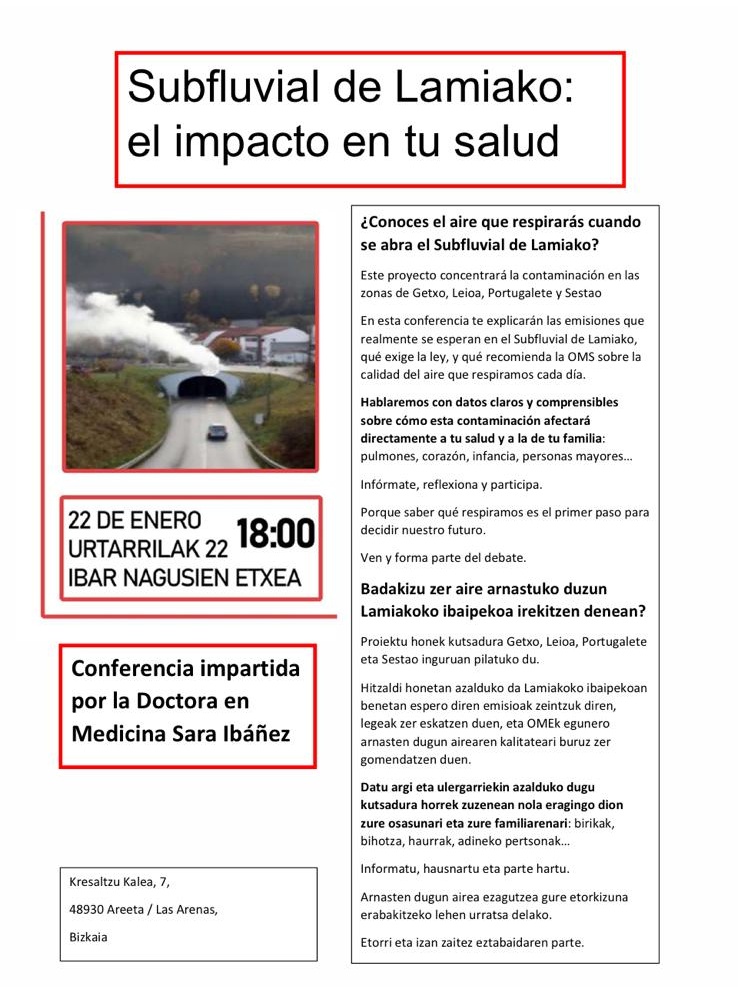 PPdeGetxo's tweet photo. 🔷 Hoy hemos asistido a la conferencia de la Dra. Sara Ibáñez en la Ibar Nagusien Etxea de #LasArenas

🗨️ Una charla reveladora e interesante que ha analizado el impacto negativo y sus riesgos en la salud por la apertura del #Subfluvial de #Lamiako

🚨 Proyecto que afectará a #Getxo, #Leioa, #Portugalete y #Sestao

#NOAlSubfluvial

#Andrade2027
#despiertagetxo