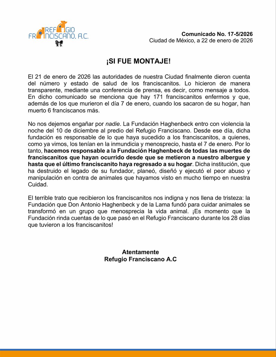 #refugiofranciscano 
#Sifuemontaje  
#justiciaparalosfranciscanos 
#todossomosfranciscanos