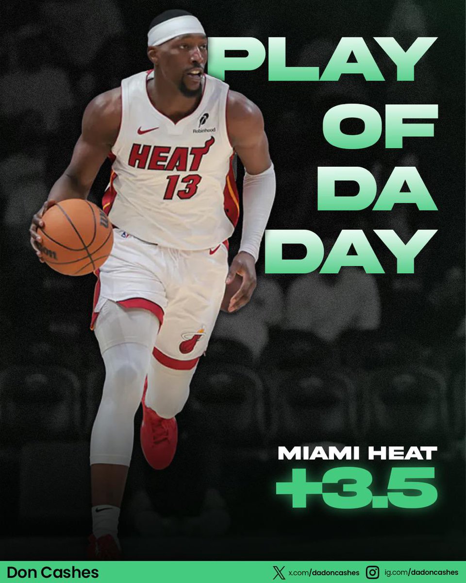 DaDonCashes's tweet image. Don Cashes Hammer 🏀 Lock 

 ❤️ IF TAILING 

    🔴- Miami Heat +3.5 | 1. 75U  🔨 

Loving Miami In This Road Matchup 
Expecting  A Close One Tonight 🚨
———————————————
      #Win #Nba #GamblingX