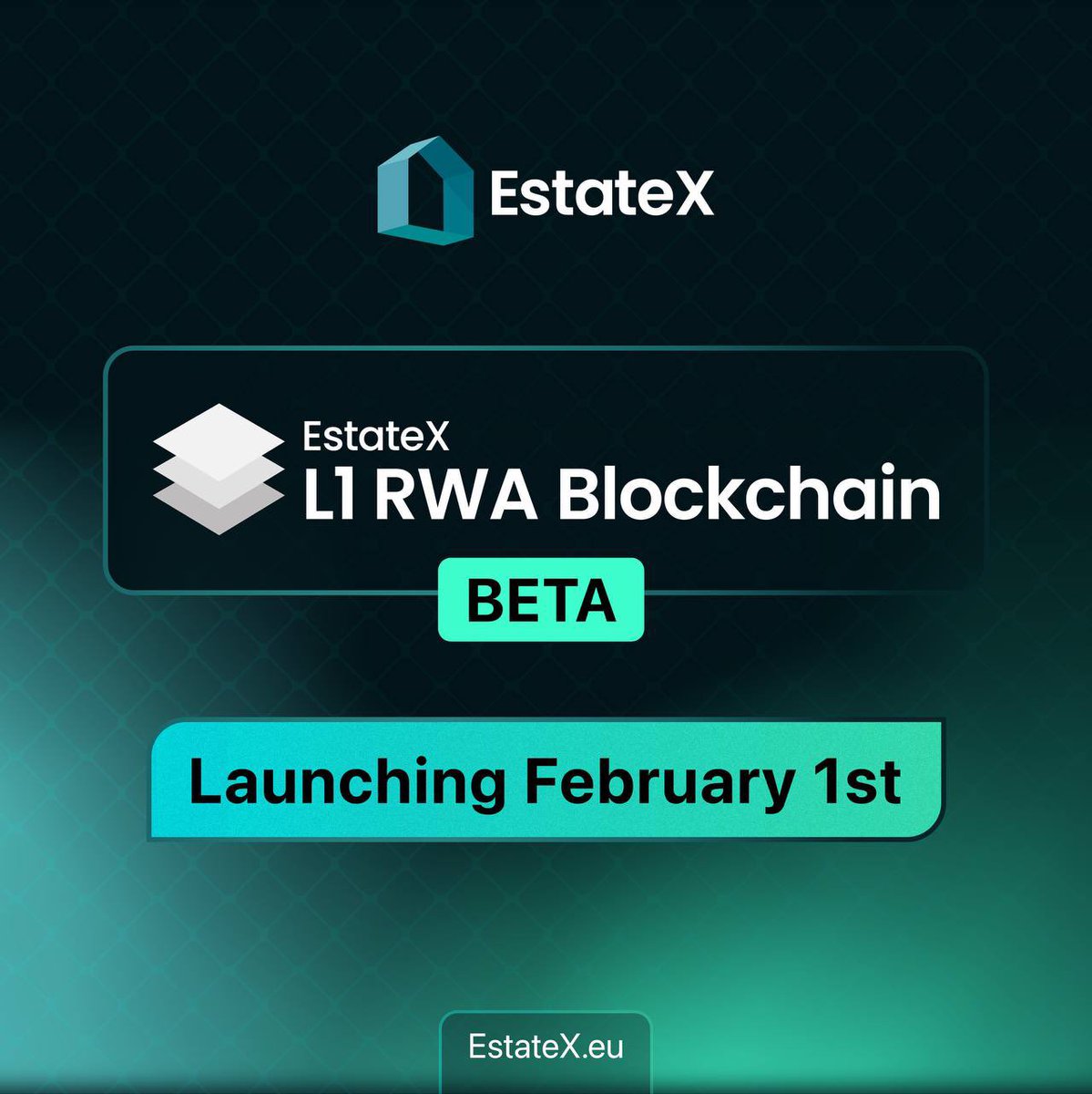 🚨 ESX BLOCKCHAIN BETA IS LAUNCHING FEBRUARY 1ST 🚨

Hello EstateX family,

On February 1st it goes down, the ESX RWA L1 Blockchain mainnet goes in beta phase. Below is what’s included in the Beta:

🔑 What’s Included in the ESX Mainnet Beta

Proof of Stake Consensus
ESX Mainnet
