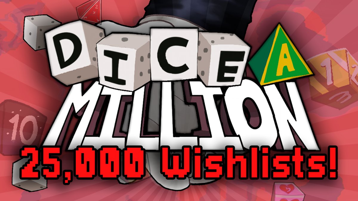 Dice A Million just hit 25k Wishlists on Steam!

Thank you so much for all the love on my silly dice game, you're making my dream come true ❤️

🎲New trailer and release date coming very very soon 🎲

#gamedev #indiegame