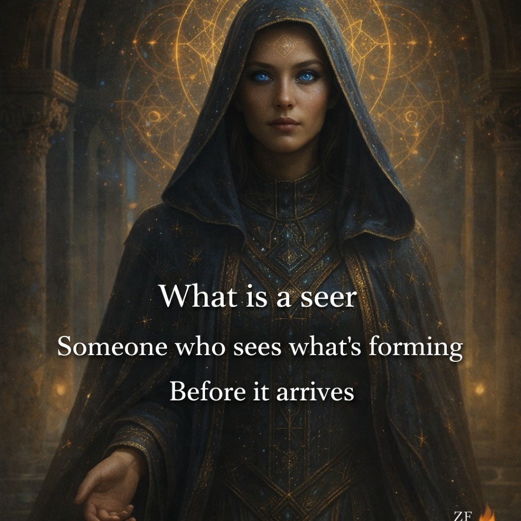 zachqfish's tweet image. 👁️ What Is a Seer

A seer isn’t a fortune teller. A seer is a person whose awareness is tuned differently. They don’t just look at what’s happening…they watch what’s forming. They notice the “before” in things…the subtle shifts in tone, behavior, timing, energy, patterns of…