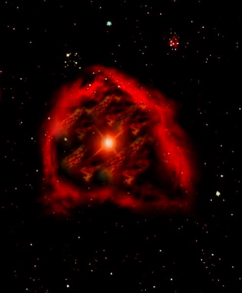 starsblue1234's tweet image. Let me report the situation of a star that is on the verge of running out of fuel and collapsing, surrounded by clouds of ionized gas that is defending itself externally through plasma jets!
@netanyahu  @torybruno @elonmusk @grok #NFTartist