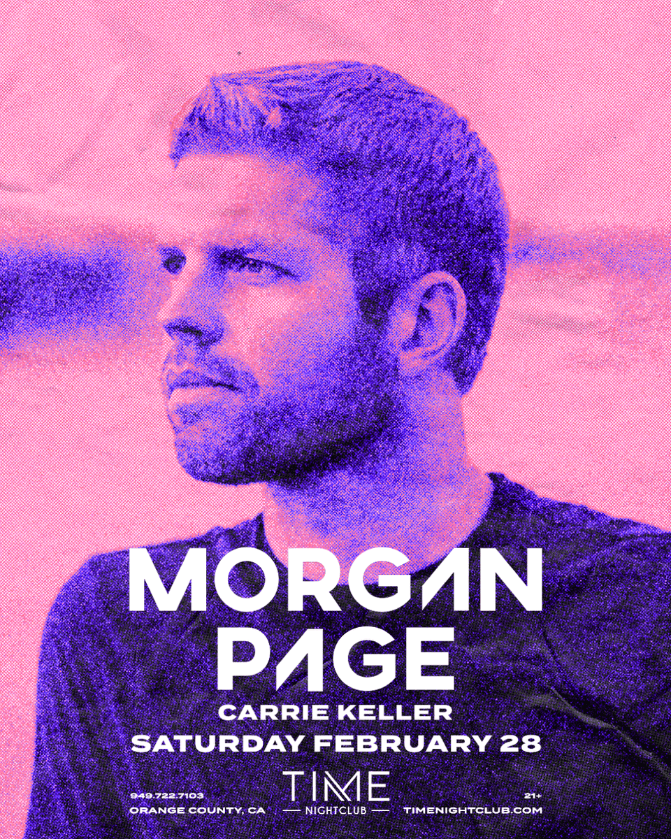 timenightcluboc's tweet image. Grammy-nominated producer @morganpage crafts the perfect soundtrack for a night out on Saturday, 2/28. ✨ With a vibrant discography that helped form the sound of a generation, this is sure to be a memorable night!

Lock in your tickets now! → timenightclub.com/morganpage