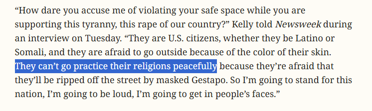 restoreorderusa's tweet photo. William Kelly complained to Newsweek that immigrants couldn't "practice their religions peacefully" because of ICE – a complete lie, of course. 

Now he's facing federal charges because he actually prevented people from practicing their religions peacefully. 

What a bonehead! https://t.co/TCzyxyWSPY