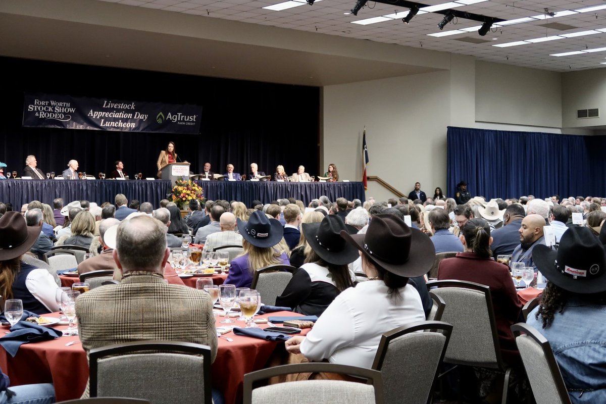 SecRollins's tweet image. Today I was honored to speak at the Fort Worth Stock Show &amp;amp; Rodeo Livestock Appreciation Day Luncheon, surrounded by men and women who pour themselves into supporting American agriculture. 🐂

Ranchers are more than mere producers of economic output. They are stewards of the…