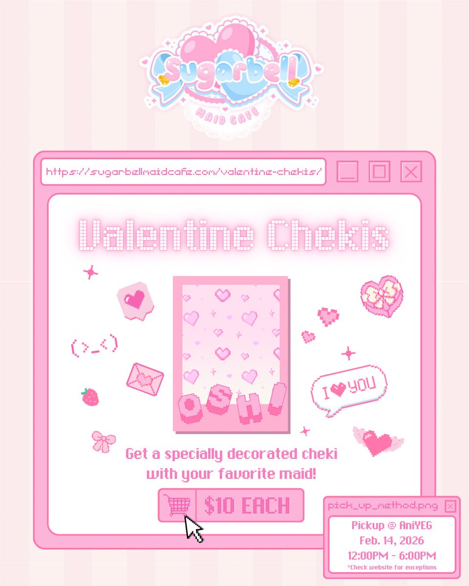 sugarbellcafe's tweet image. Looking for something sweet for Valentines Day? Then look no further! Get your specially decorated cheki from all your oshis sent to you~♡ 

Personalization available at checkout! 

vvvv~Link below~vvv