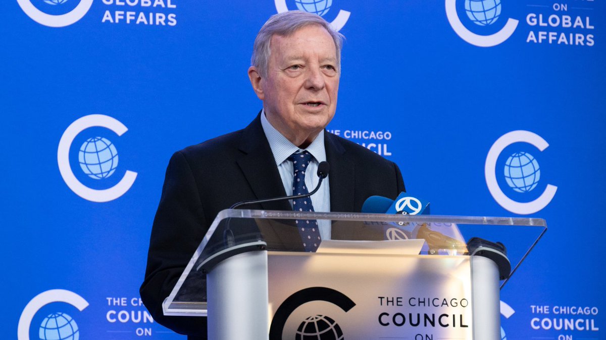 ChicagoCouncil's tweet photo. This morning, US @SenatorDurbin joined the Council in a private roundtable and press briefing to reflect on his recent bipartisan congressional visit to Denmark. "We are strong in this world not only because we are a good people with good values, but also because we have great friends,” Durbin said during the press briefing. “Now we have another challenge before us: Can we bring back the NATO alliance in its strength to not only protect its members but to bring peace to the world?"