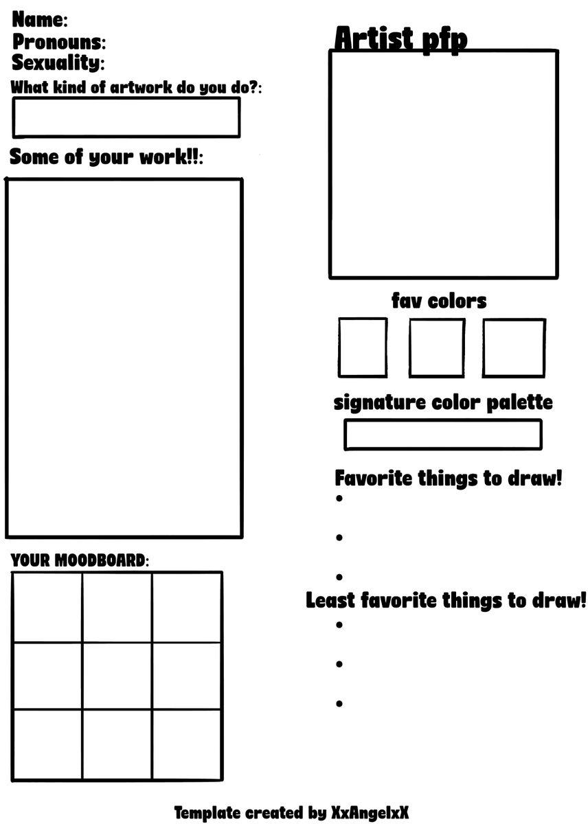 I made an artist template! Feel free to use and share!🌱 - #ArtistOnTwitter