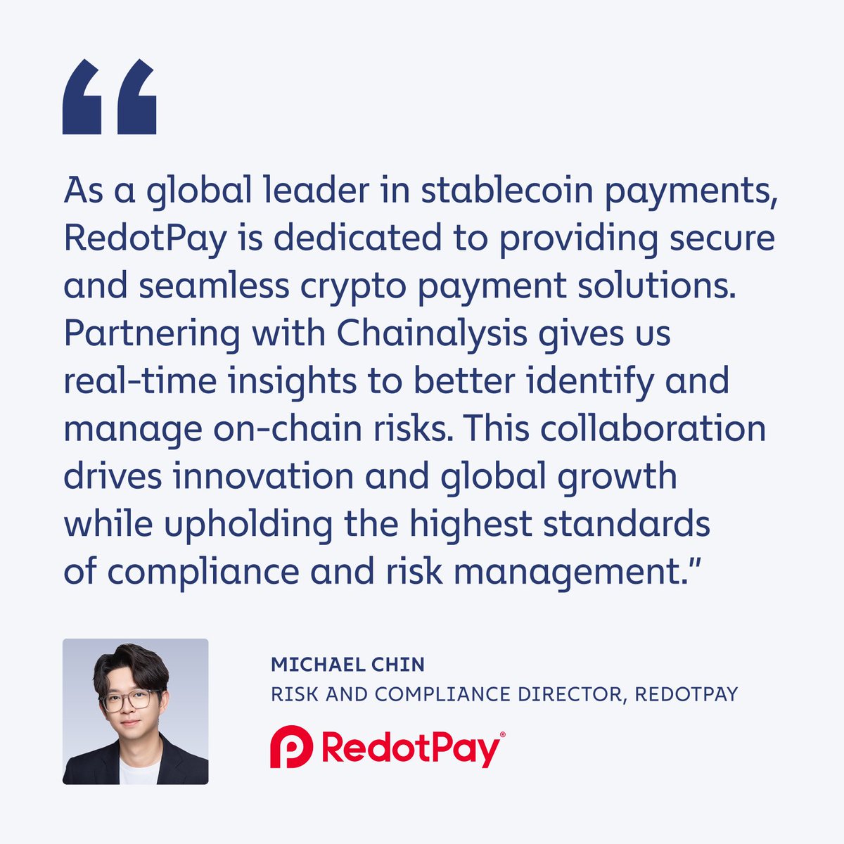 🚀 @RedotPay, a global stablecoin payment platform, is upping its compliance  game with Chainalysis Crypto Compliance solution. RedotPay leverages  proactive on-chain insights to accelerate stablecoin payments, while  keeping pace with evolving and