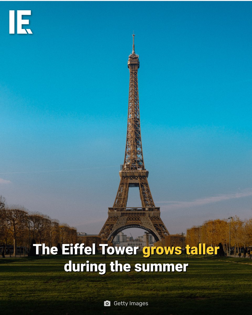 IntEngineering's tweet image. As temperatures increase, the Eiffel Tower’s iron structure expands due to thermal expansion, causing the landmark to grow slightly taller in summer and shrink again in winter. It’s a reminder that even iconic engineering follows the laws of physics.

#EiffelTower