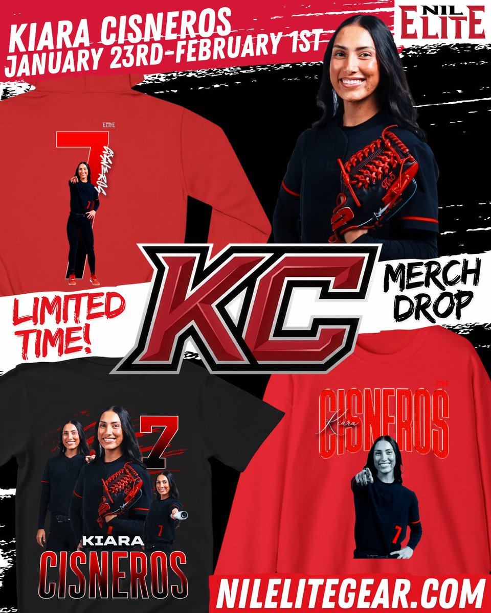 NILEliteLadies's tweet photo. Signed 📝and locked in 🔒
The Official Merch of Kiara Cisneros drops tomorrow❗️NIL Elite Gear is built for athletes, made for the culture. Available for a limited time only🚨 https://t.co/iNCLcDZ1DT