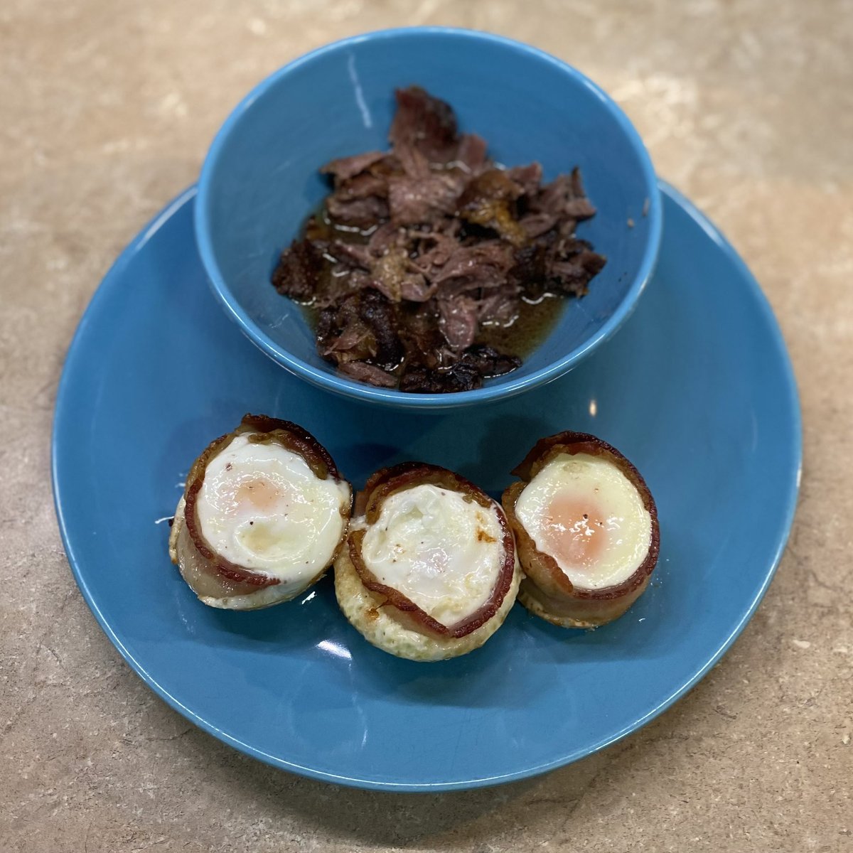 CarnivoreFriend's tweet photo. BBBE
Day 22
I started my day off with some pot roast and bacon wrapped eggs.
After running some errands I had a cup of tea with some ground beef toast and ghee. It turned out really good! I’m thinking I could add some caraway seeds and almost be fooled into thinking it’s rye toast!
And finally I had some more pot roast! The ultimate comfort food!
#WorldCarnivoreMonth #Carnivore #CarnivoreDiet #Keto #KetoDiet #BBBE