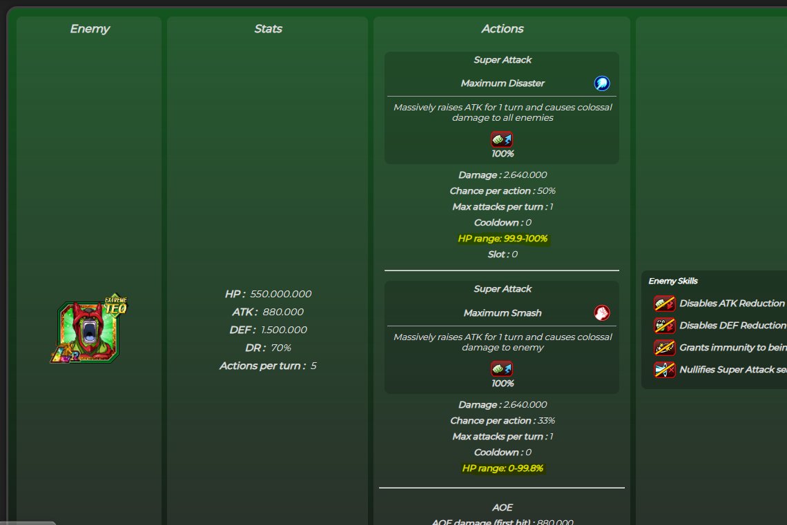 Update live 🚀
Fixed a few bugs thanks to your reports, keep them coming! 
You can now see the HP range for each boss Super Attack, so you know when each one can trigger. 
Past banners are now available too, but it’ll take some time to complete since I’m adding them manually