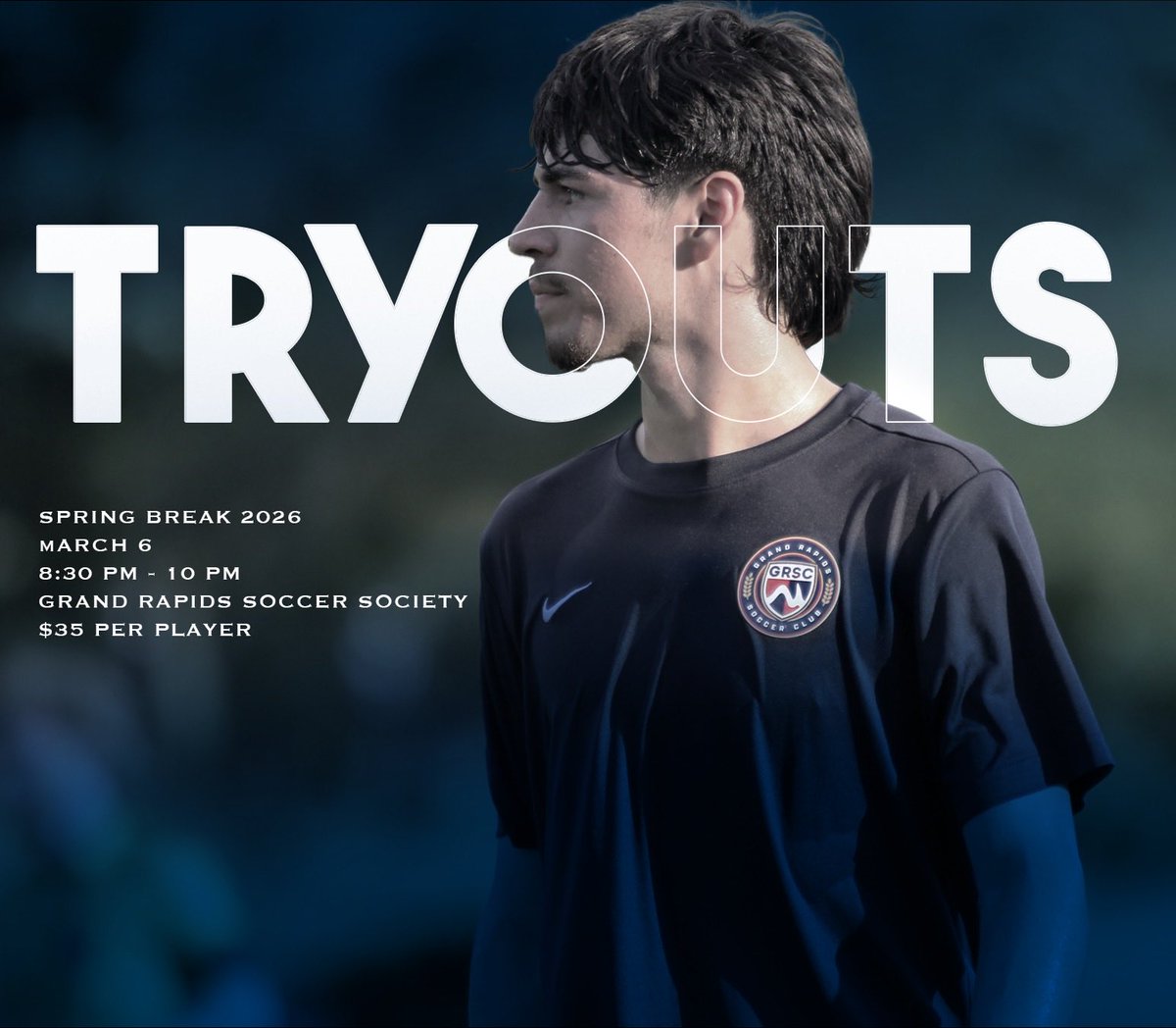 GrandRapidsSC's tweet image. It’s that time of year again! Grand Rapids Soccer Club is hosting open tryouts for the upcoming season.

📅 Friday, March 6th
⏰ 8:30 – 10:00 PM
💰 $35 per player
👥 25 spots remaining (first come, first serve)

👉 Register: gr.soccer/tryouts/p/spri…

#GRSC #MWPL #SoccerTryouts