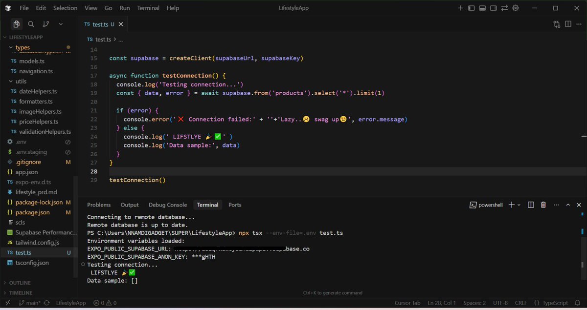 Sk_MultiDev's tweet image. Day 2: From 🎬 design to 🎬data. 

Architecture set for a platform that lets you live the high-end lifestyle in many shades, for a fraction of the cost.🥂

@Supabase deep dive:
•Migrations &amp;amp; RLS
•Secure Expo storage
•E2E type safety

Shipping fast.💨

#Supabase #BuildInPublic