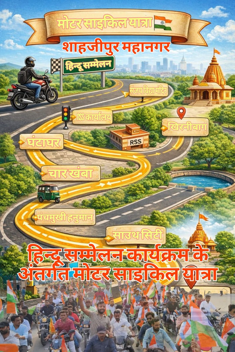 mishr_a's tweet photo. राष्ट्र प्रथम - सदैव प्रथम !
यह नारा नहीं, संस्कार है... अनुशासन है... सेवा का संकल्प है।

विशाल मोटर साइकिल यात्रा शाहजीपुर महानगर।

जय जय भारत।। https://t.co/q43couhPag