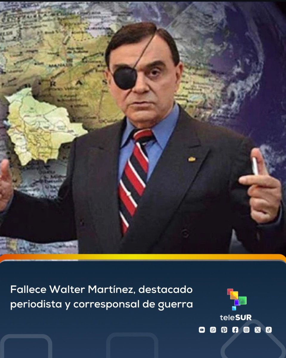 A Walter Martínez le debo todo mi interés por la geopolítica. Se fue de esta "querida, única y contaminada nave espacial", su frase célebre. Disponga de las cámaras, señor director. Descanse en paz. Que la tierra te sea leve, maestro.
#waltermartinez
