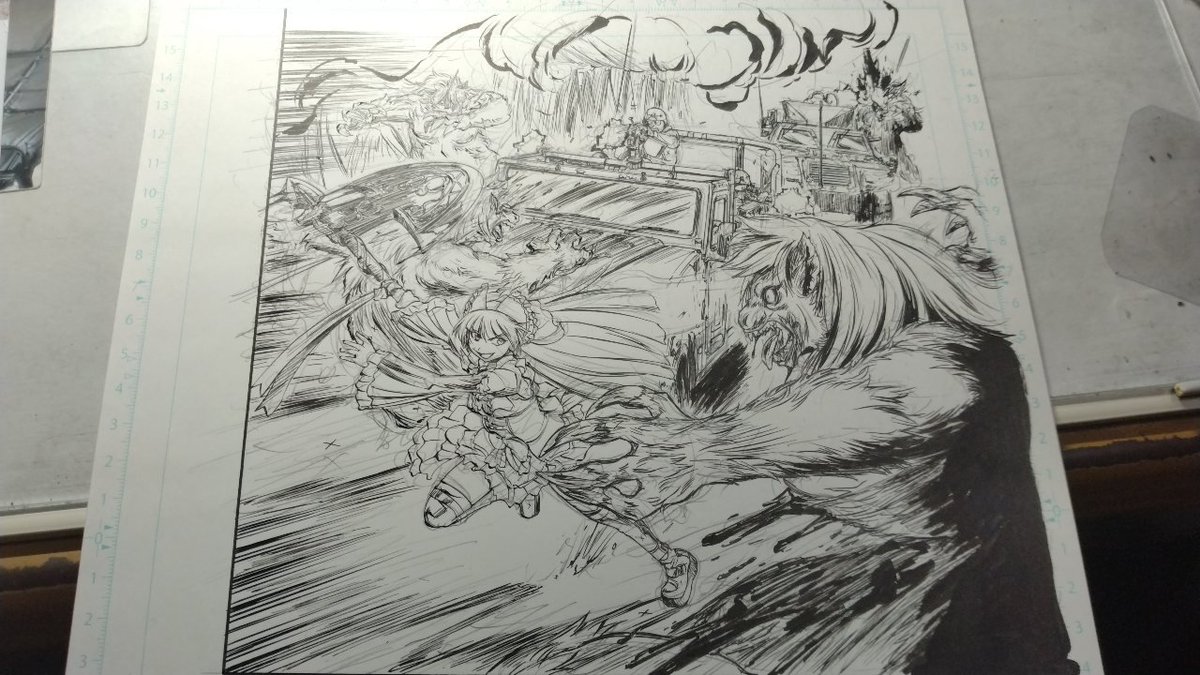 ゲートのペン入れは1日5P前後だったかなぁ。多くて7P 