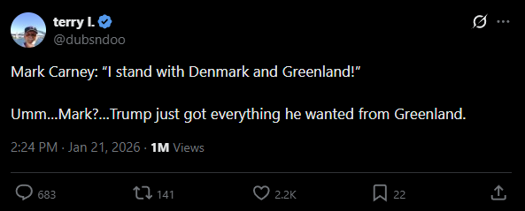 MrJoKeR604's tweet photo. I've always said right-wing accounts on this platform are the biggest gift to PM Carney and the liberal party.

They don't function in reality and are allergic to truth. https://t.co/1ZwzAwx5x7