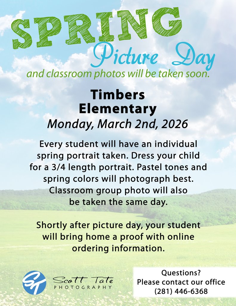 Due to the possible extreme winter weather on Monday, picture day has been rescheduled for March 2.