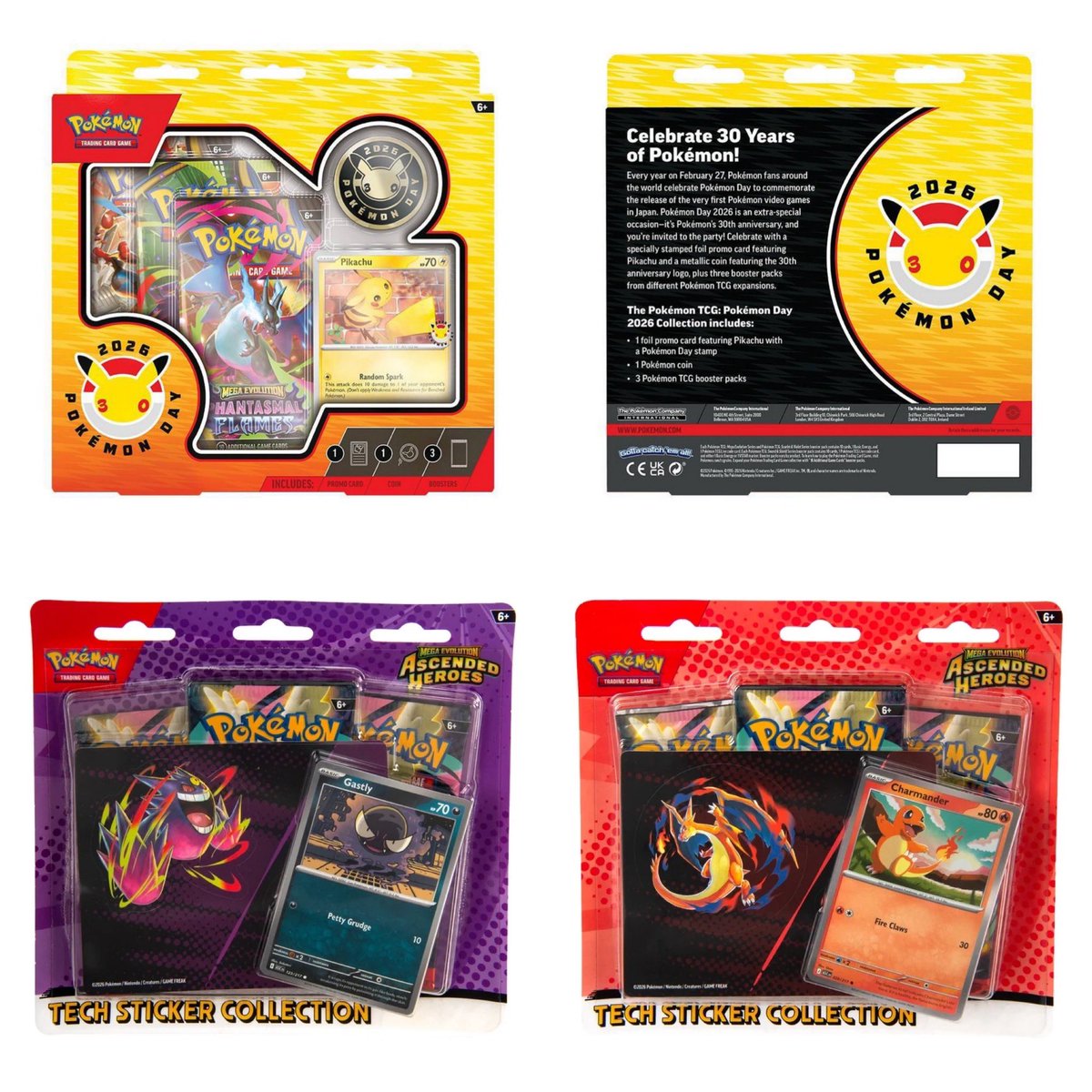 DisTrackers's tweet image. Pokémon 30th &amp;amp; Tech Sticker sets are expected to drop at 6PM PT at Walmart!
.
30th - goto.walmart.com/kOLoAV
Tech - goto.walmart.com/QjV6E6
.
#Ad #Pokemon #Collectibles #TradingCards