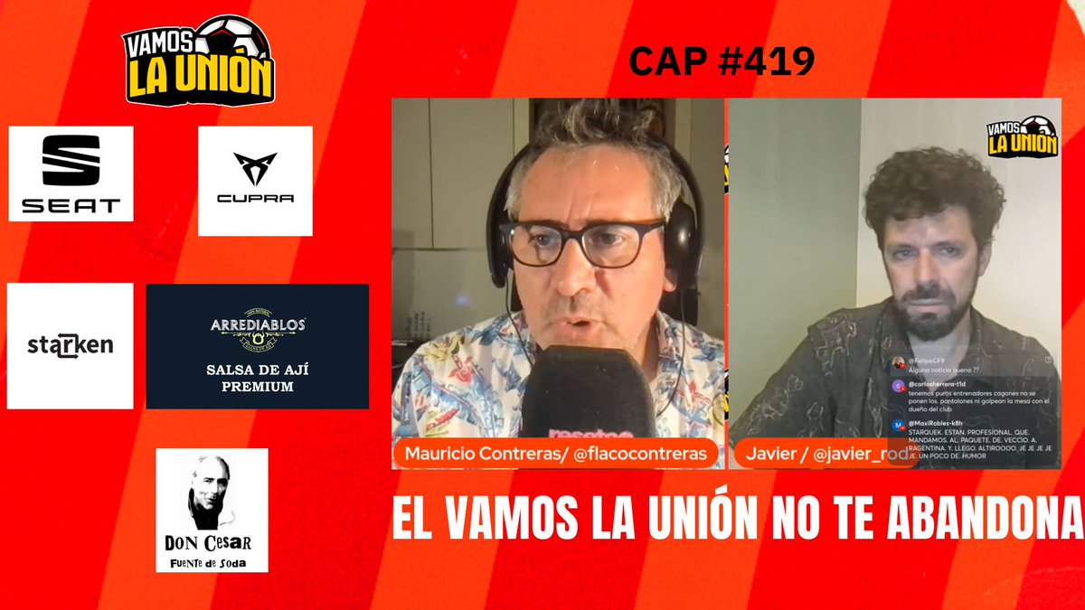 Jueves de Vamos La Unión, con <a href="/Javier_Rod/">Javier Rodriguez</a> y los hinchas de Unión en el chat, revisando los amistosos, las contrataciones, el fixture de Copa Chile y lo que viene! youtube.com/watch?v=3pA6mT…