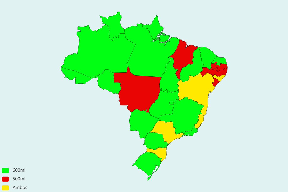Greftiw's tweet image. Pesquisa mais importante da história.
No seu estado a garrafa média de coca cola tem 500ml ou 600ml?
