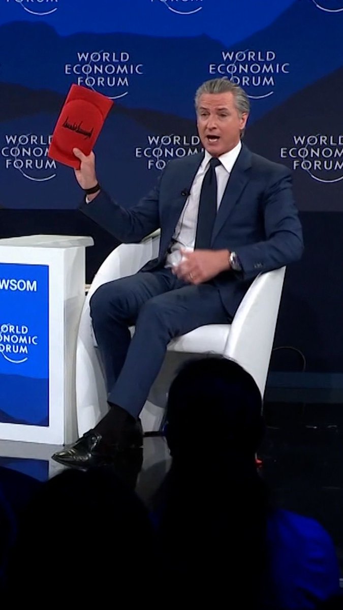 Why does <a href="/CAgovernor/">Governor Gavin Newsom</a> Newscum need Trump’s name around to get aroused? Why is he bringing sex props to Davos? Does he want to wear these when he sees <a href="/realDonaldTrump/">Donald J. Trump</a>? He reminds me of the kid who could never get a girlfriend, so he’s does some awkward stuff to get attention and