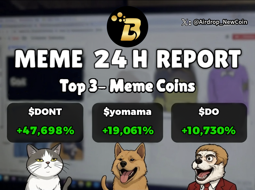 Airdrop_NewCoin's tweet photo. 🎈#Solana→#Meme 24H pump rank
1️⃣ $DONT +47,698%🚀🚀🚀@DisclaimerCoin @moonshot Is this a satire on human greed?
2️⃣ $yomama +19,061%🚀🚀@BrodyFoxx Your Top Source for the Best Yo Mama ® Jokes Created by @zackjamesobz
3️⃣ $DO +10,730%🚀@exclaimercoin seems to be going against $DONT https://t.co/g0ogeShKh8