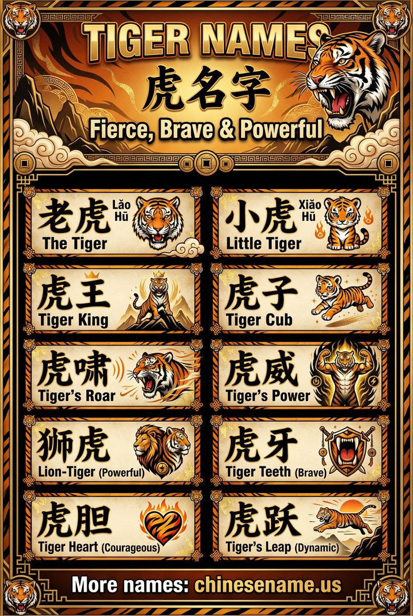 yangjerry666's tweet image. Unleash the roar! 🐅💥

Looking for a name that screams courage? Explore Chinese names with "Hu" (Tiger) symbolism. Representing power, bravery, and protection.

Find a strong name for your little warrior: 🔗 chinesename.us

#ChineseNames #StrongNames