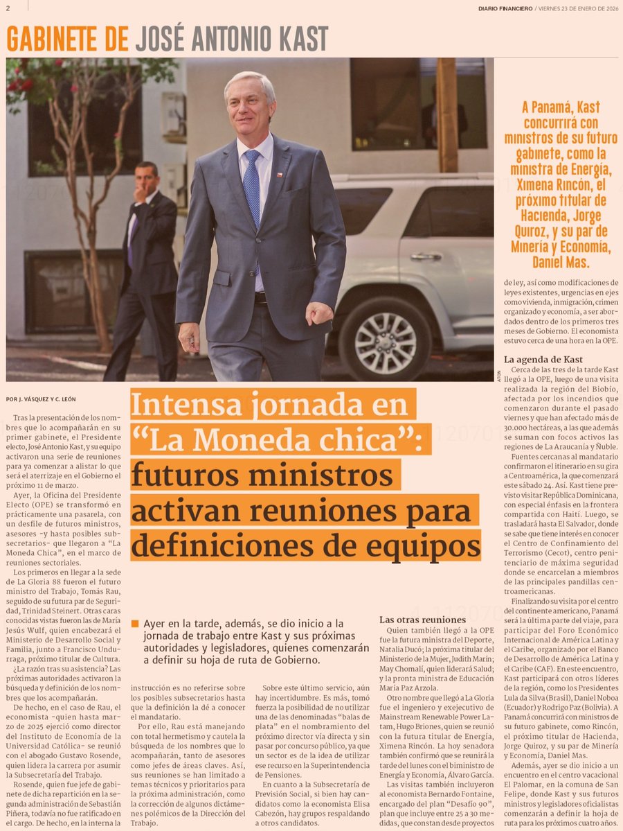 📰 Intensa jornada en "La Moneda chica":

🔵 Futuros ministros activan reuniones para definiciones de equipos