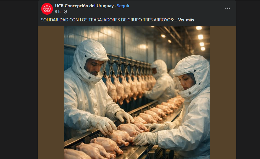 la IA está haciendo estragos: un dueño de medios presenta a una "conductora" diseñada para que tres señores festejen la creación; en otro escenario, un gesto de solidaridad se estropea si uno se detiene en la foto: los trabajadores parecen astronautas, y los pollos, de utilería