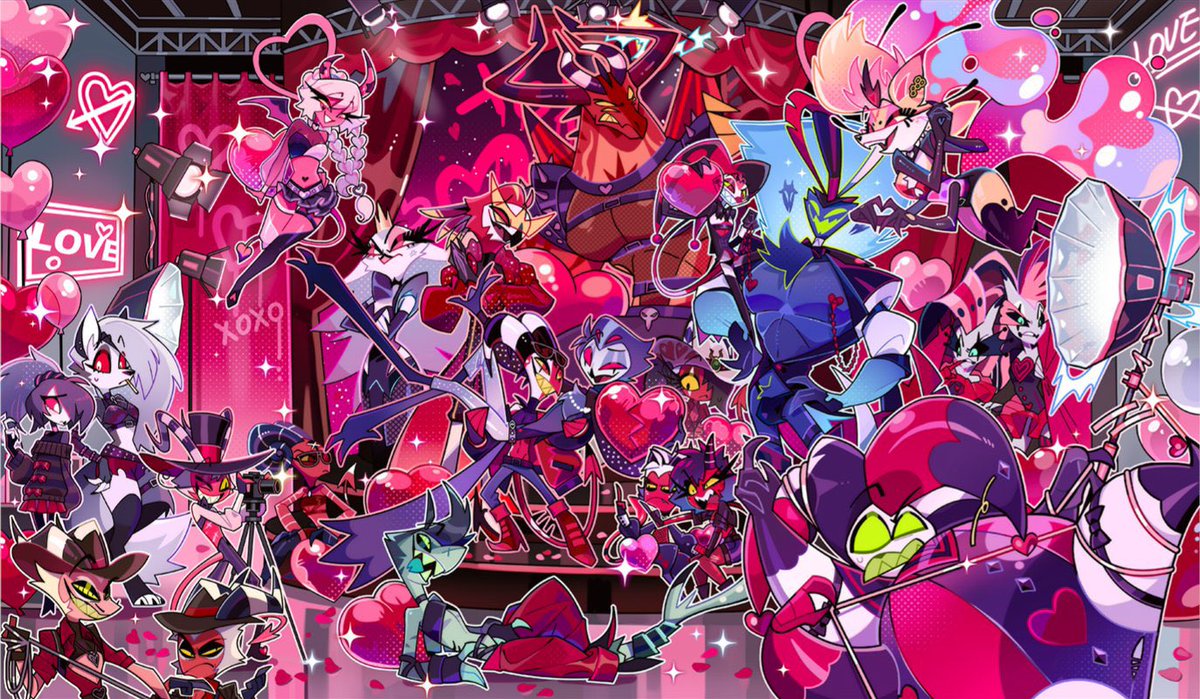 KStoooone's tweet image. Happy Valentine’s Day! I designed this year’s Valentine’s poster and acrylic charms — I hope you all like them! Click to visit the Sharkrobot website and get them!
#HelluvaBoss #ValentinesDay