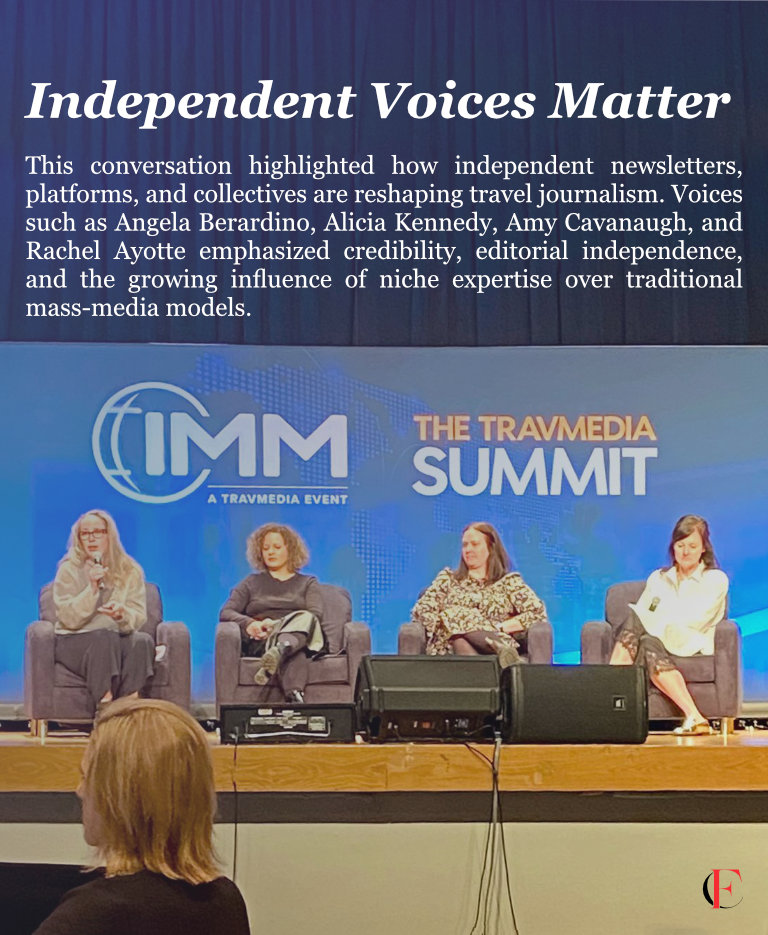 Independent publishers, legacy voices, and wellness experts all in one conversation. Is the future of travel media driven more by niche authority than mass reach, and are destinations ready to adapt to that shift?
#FerrConn #Travel #Tourism #Wellness
ferrconn.center/IMM