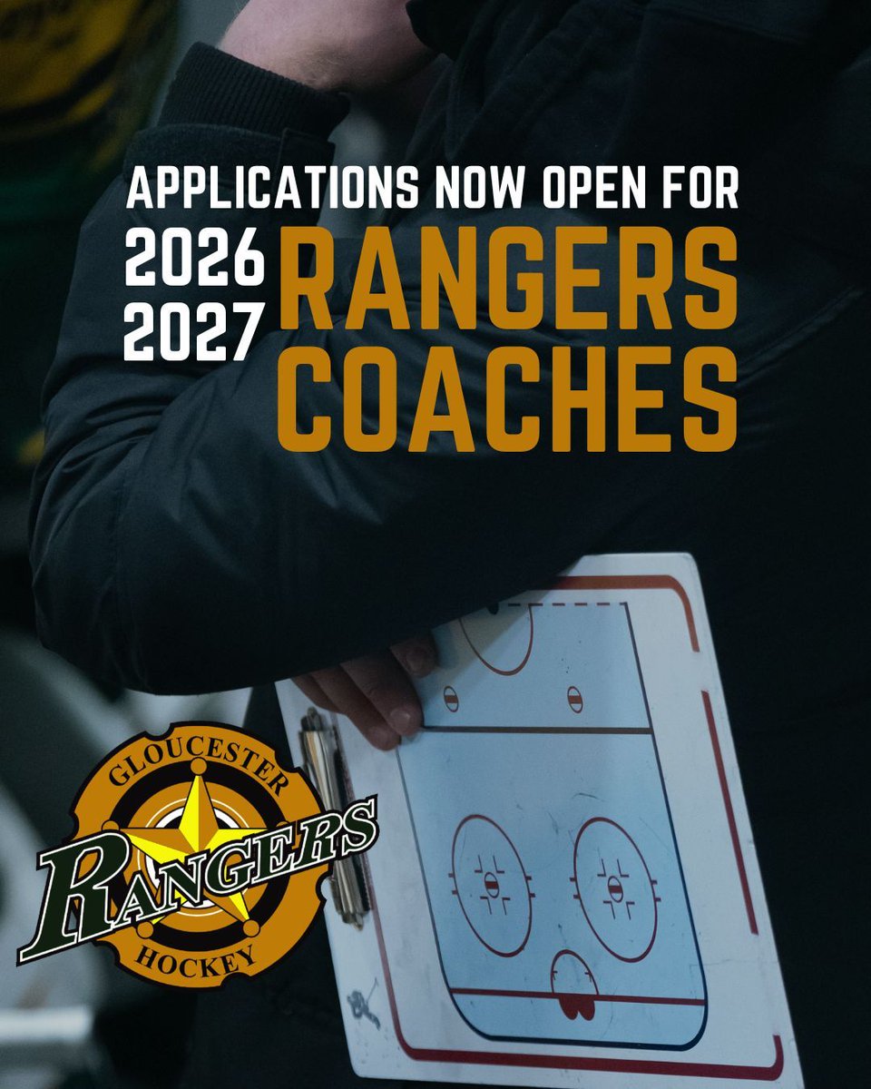We’re Looking for Coaches! 

Are you passionate about hockey and ready to lead the next generation of Rangers?
Coaching applications are now open for the 2026-2027 season! Visit
gloucesterrangers.com to learn more and apply.