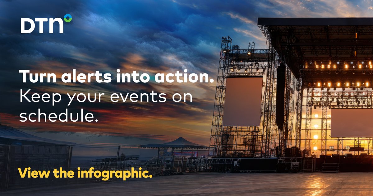 DTNWeather's tweet image. Weather shouldn’t decide run-of-show or revenue. #DTNWeatherHub helps event teams act faster w/venue-specific alerts, real-time met guidance, automated lightning warnings, &amp;amp; heat monitoring. Explore the interactive infographic: dtn.link/y88bpr

#LiveEvents #EventSafety