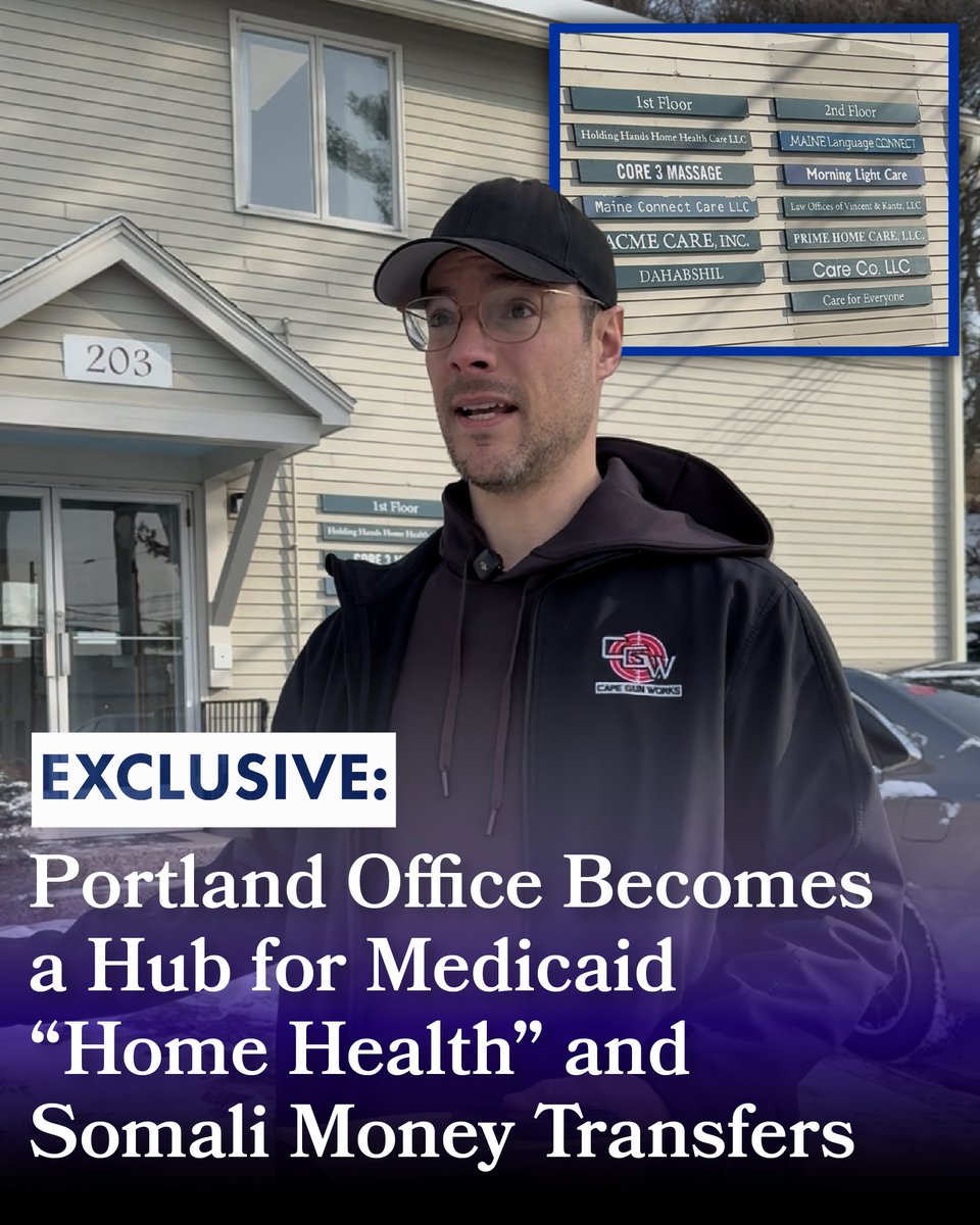 TheMaineWire's tweet image. ⚡FRAUD ALERT: An investigation into an unassuming office building on Portland’s Anderson Street has revealed an interlinked network of lucrative Medicaid agencies co-located with Dahabshiil, an Emirati money transfer business favored by the Central Bank of Somalia.

FULL REPORT:…