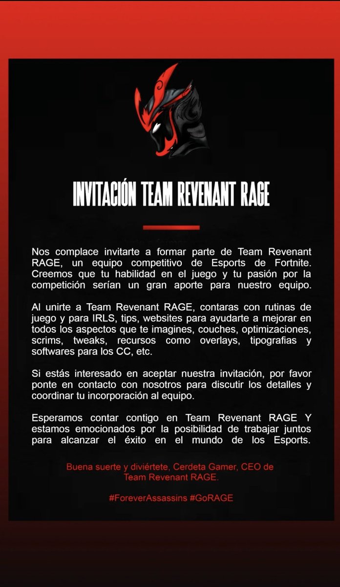 TeamRevenantEs's tweet photo. #GoRAGE #ForeverAssassins https://t.co/CVgtiNiKyF