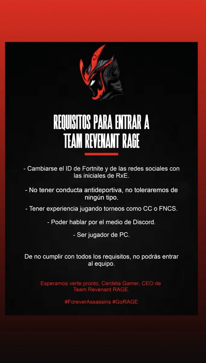 TeamRevenantEs's tweet photo. #GoRAGE #ForeverAssassins https://t.co/CVgtiNiKyF