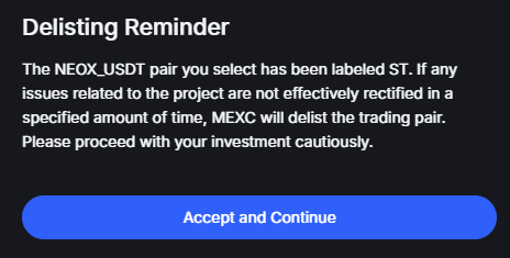 thenodefactory's tweet photo. $NEOX will be delisted from Mexc https://t.co/ISw3MwjmtL