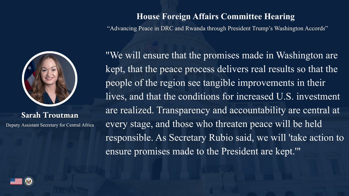 "We will ensure that the promises made in Washington are kept, that the peace process delivers real results so that the people of the region see tangible improvements in their lives, and that the conditions for increased U.S. investment are realized. Transparency and