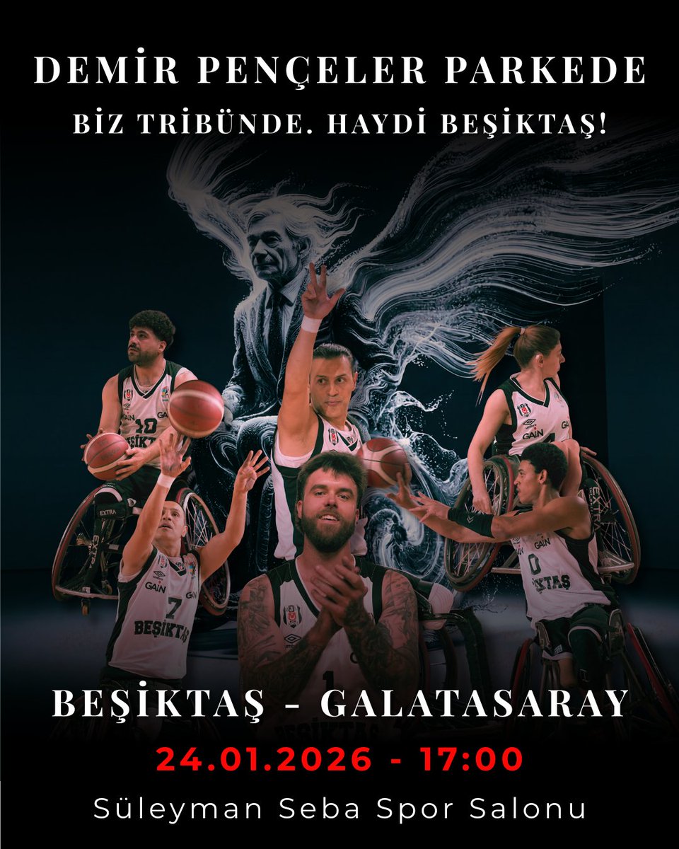 Cumartesi günü Demir Pençeleri Galatasaray ile karşılaşıyor. Onlar parkede terinin son damlasına kadar savaşırken bizde tribünde yerimizi alıyoruz ve üzerimize düşeni yapıyoruz. 

Haydi Beşiktaşlı , Demir Pençeleri Yalnız Bırakmıyoruz.

🗓️24.01.2026
⌛️17:00
🏟️Süleyman Seba Spor